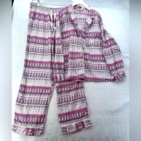 Women’s Victoria Secret 2 piece Pajama Set size Small Grey & Pink - Picture 1 of 6